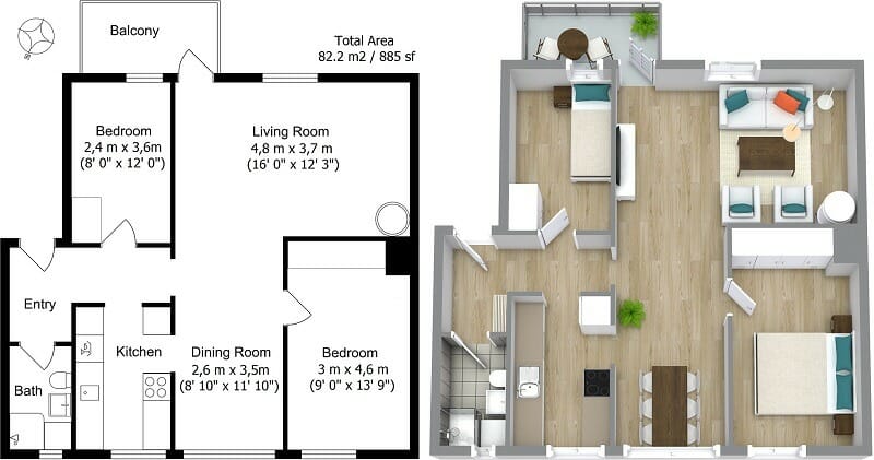 RoomSketcher 2D and 3D Real Estate Floor Plans